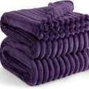 Bedsure Purple Fleece Blanket for Couch - GentleSoft Cozy Soft Blankets for Women, Cute Small Throws for Girls, 108x90 Inches