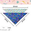 CROWNED BEAUTY Birthday Dog Bandanas Reversible Large 2 Pack, Happy Birthday Set, Adjustable Triangle Holiday Blue Scarves for Medium Large Extra Large Dogs Girl Boy Pets DB50-L