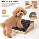 4-Pack Wooden Dog Ramp for Stairs, Anti-Slip Pet Steps for Small Dogs with Carpet Surface, Low-Angled Pet Ramps for Staircase, Steps and Stairs Assist for Injured & Aged Pets, Stairs Ramp for Dogs