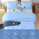 2 x ROSGONIA Twin/Twin XL Comforter for College Girls Boys Light Blue,1 Comforter & 1 Pillowcase,Lightweight Twin Bedding Sets Kids Comforter Dorm Bedding