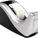 Scotch Desktop Tape Dispenser, Silvertech Two-Tone (C60-ST),Plastic