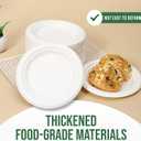 TaidMiao Dessert Plates, 100 Pack Small Paper Plates, Paper Plates 6 Inch 100% Compostable Plates, Water & Oil Proof Disposable Plates, Microwavable Perfect Paper Plate For Party - White