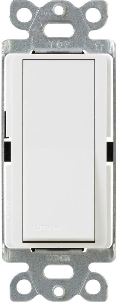 Lutron Claro 15 Amp Single-Pole Rocker Switch with Locator Light, CA-1PSNL-WH, White