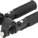 Aramox Motorcycle Foot Pegs Clamp, Metal and Rubber, Fit for, 1in Engine Crash Bar Guard, Foldable Design (Black)