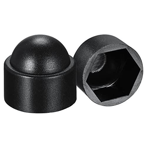 Uxcell Plastic Dome Nut Protection Cap Covers, M12 Nut Cover Black 49pcs