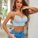 Avidlove Women Lingerie Sets Sexy Lace Bra and Panty Sets 2 Piece Lace Babydoll Outfits S-XXL (Blue, XL)