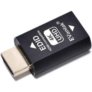 EVanlak Hdmi Edid Emulator Passthrough 3rd Generrtion Premium Aluminum Eliminated Emulator Adapter Work with Mac Thunderbolt to HDMI Switches/Extender/AV Receiver/Video Splitters 1080-3840x2160@60H (E4K-1PC)