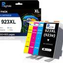 923 XL High Yield Ink Cartridges Combo Pack Replacement for HP 923 / 923e XL Ink Cartridges Work with for HP OfficeJet Pro 8120/8123/8130/8133 Printer (4 Pack BK/C/Y/M)