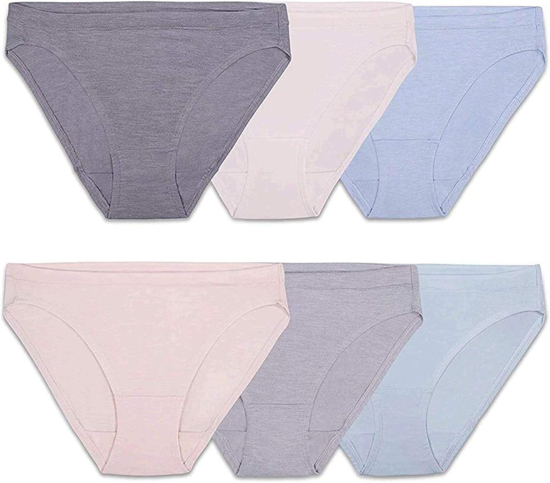 Fruit of the Loom Women's Beyondsoft Underwear, Super Soft Designed with Comfort in Mind, Plus Size (9, Bikini - Modal - 6 Pack - Colors May Vary)