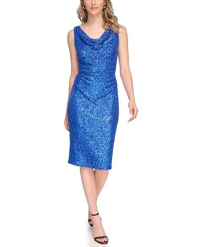 Kensie Women's Sleeveless Cowl Neck Midi Dress, Cobalt Shimmer, Size 4, Cobalt Shimmer  Kensie Women's Sleeveless Cowl Neck Midi Dress, Cobalt Shimmer, Size 4, Cobalt Shimmer
