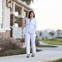 Marycrafts Women's 2 Buttons Business Blazer Pant Suit Set for Work