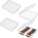 4 Pcs Clear Portable Cotton Swab Ball Holder Travel Cotton Pad Holder Dispenser Cosmetic Sponge Storage Box with Transparent Lid Storage Jar Cosmetic Pad Container Dental Floss Box