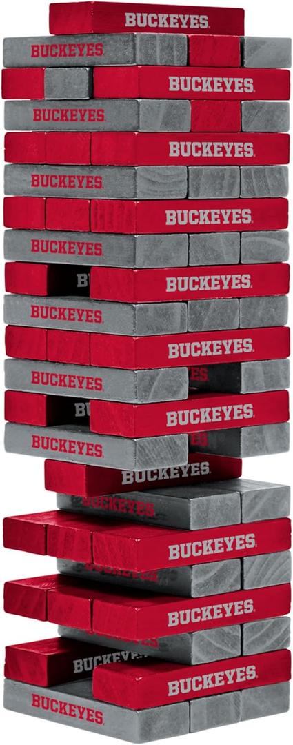 Wild Sports NCAA Pro Football Tabletop Stackers Block Game for College Football Fan, Dorm Game, Tailgate