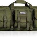 Savior Equipment American Classic Tactical Double Long Bag Pistol Transportation Case w/Backpack Strap, Lockable Compartment, Length in 32" 36" 42" 46" 51" 55" (Olive Drab Green)