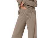 WiWi Bamboo Viscose Pajama Set for Women Super Soft Long Sleeve Top with Pants Loungewear Cooling 2 Piece Pjs Sets S-XXL (Medium)