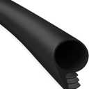 TMH Premium Pure Silicone Kerf Weather Stripping Door Seal, Window and Door Frame Sealer Bulb/Ring Shape, Black - 20 Feet
