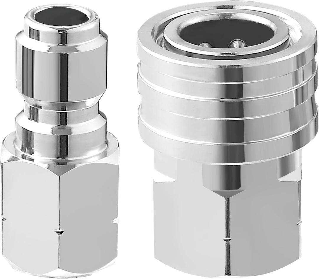 RIDGE WASHER Pressure Washer Adapter Set, 3/8 Inch Quick Connect Kit, Stainless Steel Female NPT Fitting, 5000 PSI, 2 Pack