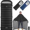 ATEPA Down Sleeping Bag, Recycled 650FP 4 Season Summer & Winter Compact Rectangle Lightweight Waterproof Wearable Sleeping Bag with Compression Sack for Camping Backpacking Hiking