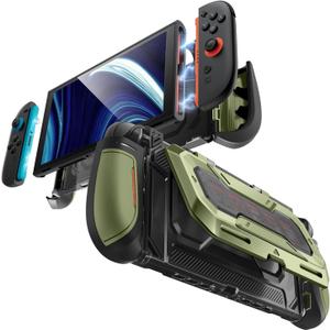 Mumba Dockable for Nintendo Switch 2 Case with Flip Stand, [Titan] Ergonomic Switch 2 Grip Protective Cover Holds 5 Game Cards & 2 TF Cards TPU Accessories and Quick-Release Joy-Con Design (Guldan)