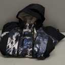 Kids Girls Boys One Piece Snowsuits Ski Suits High Collar Hood Double Zipper Jumpsuits Winter Waterproof Jackets (4T, Black Paint)