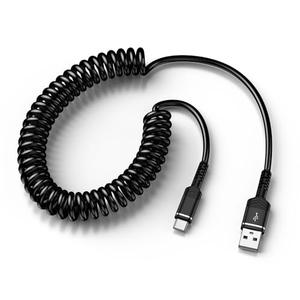 USB to USB C Coiled Cable Fast Charging for iPhone 17e/17/Air/17 Pro/17 Pro Max/16e/16/16 Pro/16 Pro Max/16 Plus/15,3FT Retractable Car Charger Cord Android Auto for Samsung Galaxy A17 S26,Pixel 10a