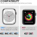 2 in 1 Bling Waterproof Case for Apple Watch Series 6 5 4 SE 40mm, 360 Protective PC Cover Front & Back with Tempered Glass Screen Protector, [Full Diamond] Watch Case for Women, Black