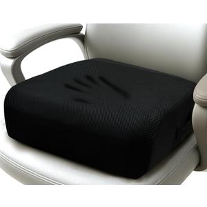 Office Chair Booster Cushion  6-Inch Extra-Thick Height Increase Seat Pad with Dual-Layer Foam & Non-Slip Bottom
