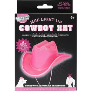 Drinking Buddies NPW Mini Light Up Cowboy Hat  Fun Party Accessory with 3 Light Modes for Kids and Adults, Adjustable Drawstring, Perfect for Festivals, Parties, and Celebrations