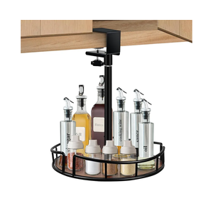 Under Shelf Basket - Hanging Organizer for Kitchen Cabinets, Pantry, and Laundry Room - Metal Rotating Design, Space-Saving Storage Solution - Durable and Easy to Install (11 Inch)