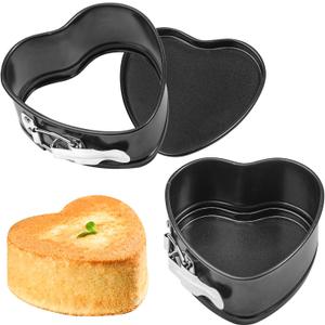 Webake Springform Pan 4 inch Heart Shape Mini Cheesecake Pan Set of 2, Cake Pan Heart Baking Molds Accessories of Instapot, Pressure Cooker, Air Fryer & Christmas, Valentine's Day Baking