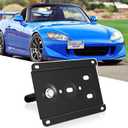 New No Drill Front Bumper Tow Hook License Plate Mounting Bracket License Plate Holder Adapter Relocation Kit Compatible with Honda 2000-2009 S2000 AP1 AP2, Honda 2006-2008 FIT, Black