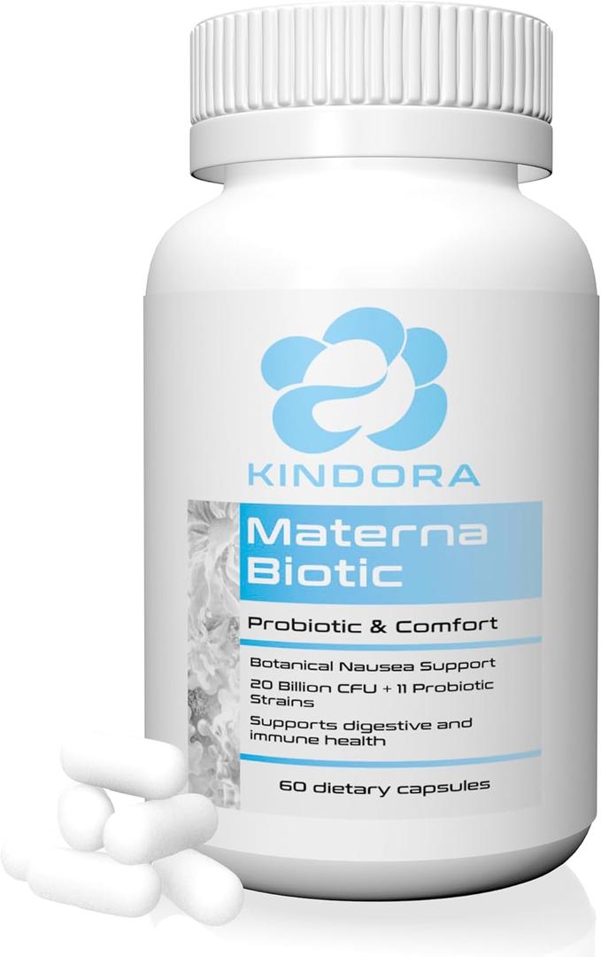 2 x KINDORA Prenatal & Pregnancy Probiotic for Women | Gut, Immune & Digestive Support for Pregnancy & Breastfeeding | 20 Billion CFU, 11 Strains, Organic Prebiotics & Nausea Support | 60 Vegan Capsules