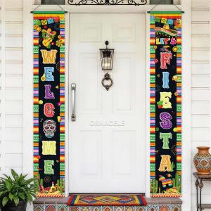 Cinco de mayo Porch Banner, 71 x 12 Inch Mexican Banner Door Banners Door Hanging Party Decorations Supplies for Welcome Fiesta Party Decorations Celebration
