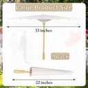 HEYTIMI 9 Pack 33 Inch White Paper Umbrellas Vintage Chinese Japanese Parasol Oiled DIY Painting Craft Decorative Umbrellas for Weddings Photography Bridal Showers Party Decor