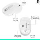 Logitech M196 Bluetooth Wireless Mouse, Compact and Portable Mouse for Laptops, Tablets and More, 12-Month Battery, Smooth Tracking, Compatible with PC and Mac, Windows and macOS - Off White