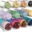 Lifewit Stackable Water Bottle Organizer for Cabinet, Plastic Bottle Holder Fits Bottles & Tumblers up to 3.8" Diameter, Pantry, Countertop & Fridge, 3 Tier Holds 12 Bottles