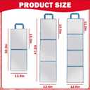 Foldable Acrylic Full Length Mirror with Handle, Blue, Tri-Fold