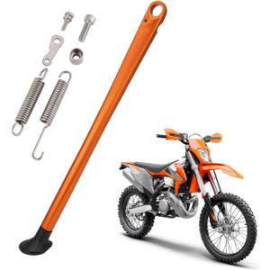 Dirt Bike Kickstand Motorcycle Side Kick Stand 7075 Aluminum with Springs Bolts for 150 200 250 300 350 400 450 500 505 530 EXC XC XCW XCF XCFW EXCF EXCR XCRW Supermoto Enduro Motocross Orange