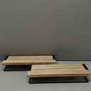 RICHER HOUSE Bathroom Shelves, Guard-Rail Floating Shelves for Wall, Wall Mounted Shelves Set of 2, Cute Bathroom Wall Organizer Decor, Over Toilet Storage Small Shelf for Kitchen - Carbonized Black