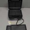 Bakers Friend 3 in 1 Mini Waffle Maker with Removable Plates, Dual Waffle & Pancake and Grill Plates, Breakfast Sandwich Maker Press, Dishwasher Safe, Non-stick Coating, Graphite