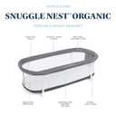 Baby Delight Snuggle Nest Bassinet, Portable Baby Bed, for Infants 0 5 Months, Charcoal Tweed