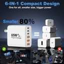 USB C Charging Blocks, 65W USBC Wall Fast Charger Block, Type C iPhone USB C Charger Fast Charging Brick, 6-Port Multiport Charger Plug Power Adapter for iPhone 17/16/15/14/Pro Max, GalaxyS25 26,iPad