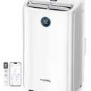 14,000 BTU Smart WiFi Portable Air Conditioner, Cools up to 700 Sq.Ft, Auto-Evaporation, 3-in-1 Modes, Voice & Remote Control, Quiet Operation, White