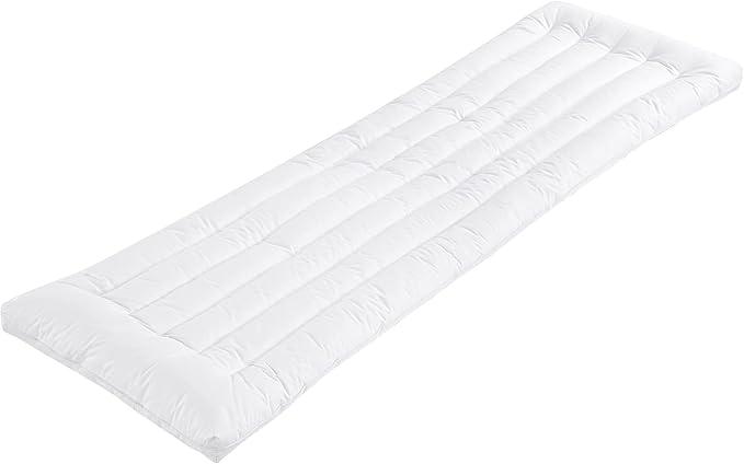 HOMBYS Slim Body Pillow for Adult-14x54 inches Extra Large Thin Stomach Sleeper Bed Pillows for Sleeping with Cotton Cover-Ultra Thin Low Profile 2.5 Inches(16"x54", White)