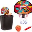 GYSH Trash Can Basketball Hoop,Clip On Any Bin or Behind The Door ! Mini Hoop with Backboard, Ball & PumpClassroom, Office Toys for Adults, Great Birthday Gift Idea (Red)