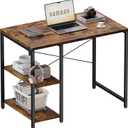 Pamray 32 Inch Small Computer Desk with Shelves, Home Office Desk with Headphone Hook for Bedroom, Study Writing PC Table for Small Spaces, Vintage