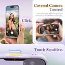 GVIEWIN for iPhone 17 Pro Case Compatible with MagSafe [Curly Wave Edge][Full Camera Protection] Floral Translucent Shockproof Magnetic Women Phone Case for iPhone 17 Pro 6.3'', Apricot Blossom/Purple