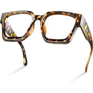 livho Oversized Blue Light Blocking Glasses for Woman  Rectangle Fashion Glasses for Computer, Chic Preppy Frame
