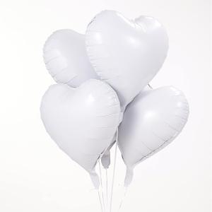 18 Inch White Heart Mylar Balloons, 10pcs Big Foil Balloons for Birthday Party Wedding Baby Shower Valentine's Day Party Decorations