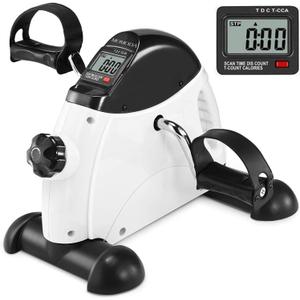 MOMODA Under Desk Bike Pedal Exerciser Mini Bike for Leg/Arm Bike Mini Peddler with LCD Display for Home/Office